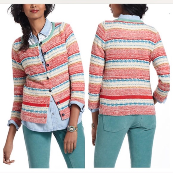 Anthropologie Sweaters - SOLD Anthropologie Marna FairIsle Cardigan Sweater